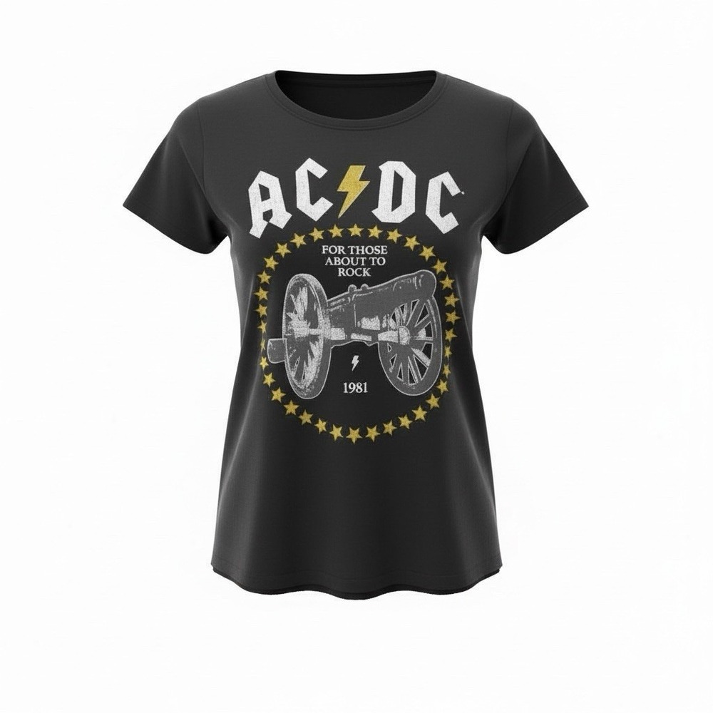 100% Cotton Women's Oddpeople By RKB AC/DC Cannon Graphic Size Medium
